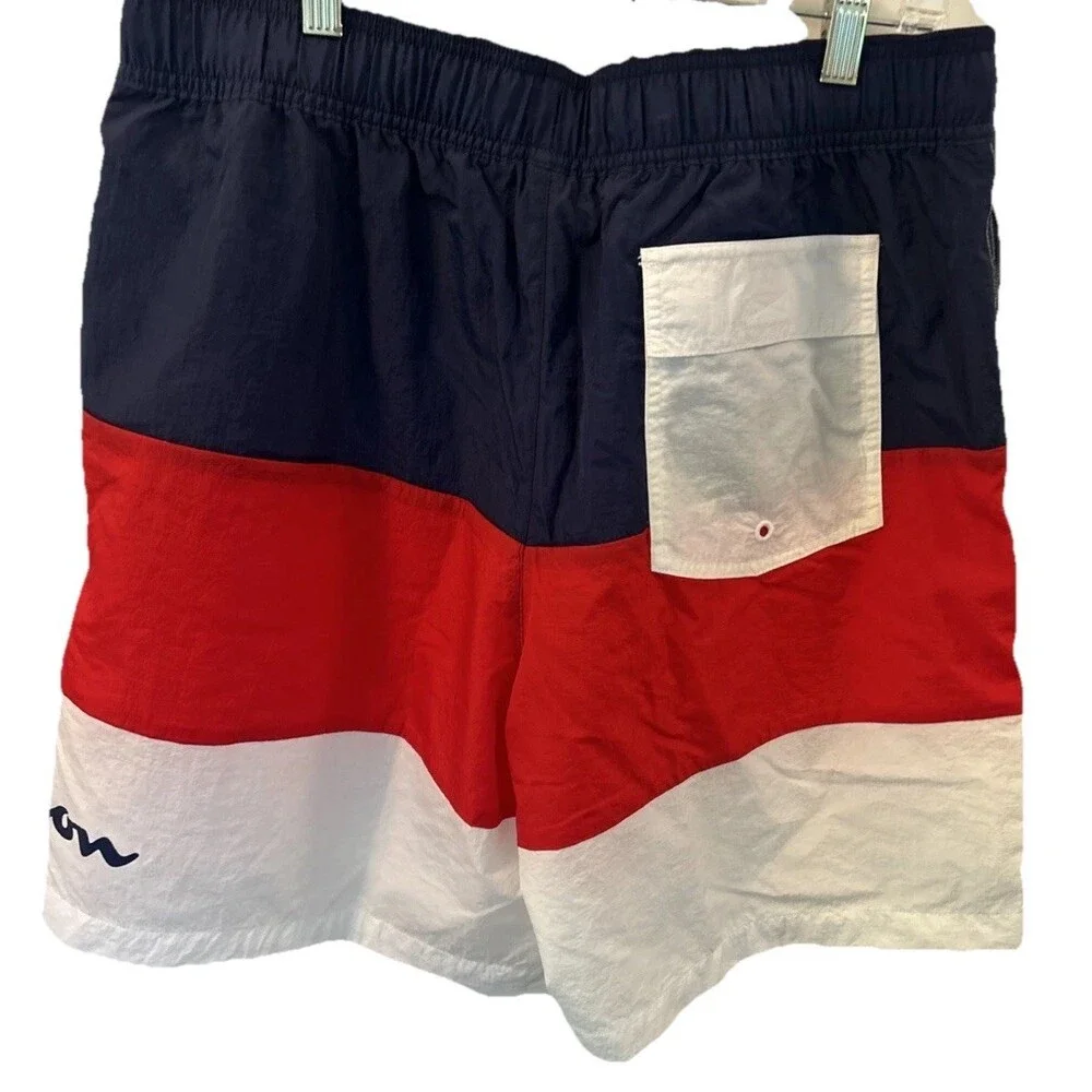 New Champion Swim Shorts Men Large Red White Blue 8